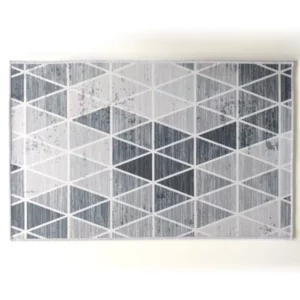 Háromszög mintás szürke szőnyeg - 50 x 80 cm