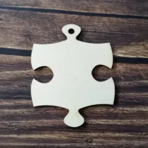 Gravírozható fa puzzle kulcstartó