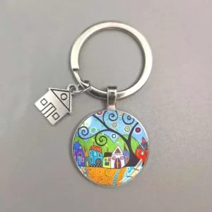 Házas tájkép kulcstartó