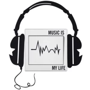 Music is my life fejhallgató kapcsoló matrica