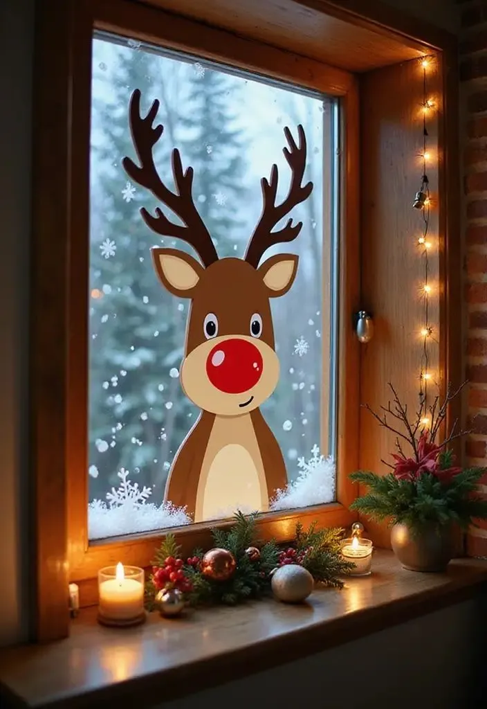 Adventi ablakdíszítés – Hangulatos ötletek az ünnepi készülődéshez 12 Adventi ablakdíszítés - ablakmatrica Rudolf
